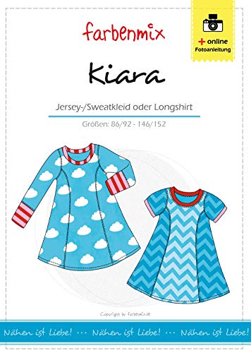 Farbenmix Kiara Schnittmuster (Papierschnittmuster für die Größen 86/92-146/152) Kleid/Longshirt von Farbenmix