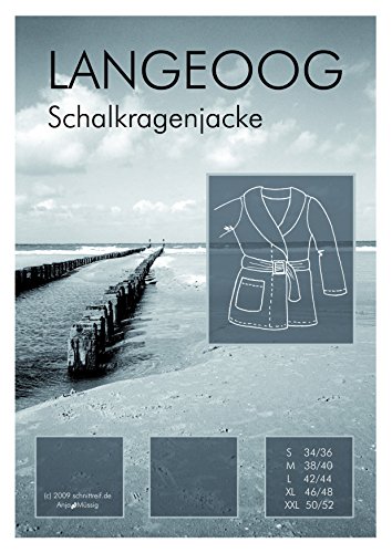 Farbenmix Langeoog Schnittmuster (Papierschnittmuster fŸr die Grš§en 34/36-50/52) Schalkragenjacke von Farbenmix