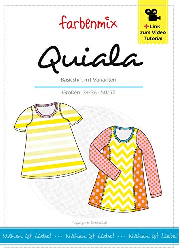 Farbenmix Quiala Schnittmuster (Papierschnittmuster für die Größen 34/36-50/52) Damenshirt von Farbenmix