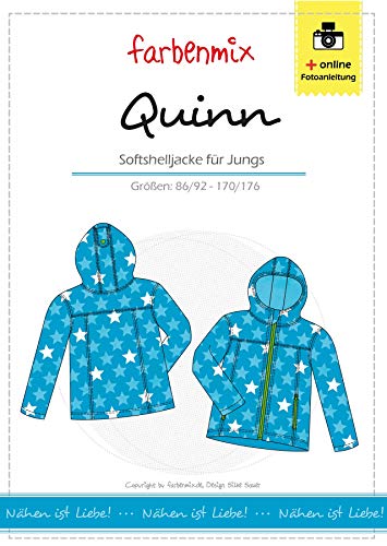 Farbenmix Quinn Schnittmuster (Papierschnittmuster für die Größen 86/92-170/176) Jungen Softshelljcke von Farbenmix