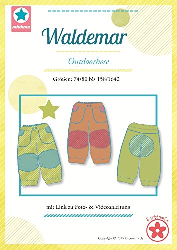Farbenmix Waldemar Schnittmuster (Papierschnittmuster, Größe 74/80-158/164) Outdoorhose für Jungen und Mädchen einfach selber nähen von Farbenmix