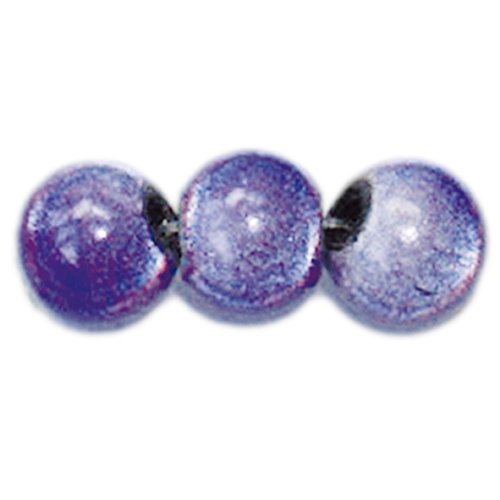Glasperlen Miracle Beads Perlen 6mm & 8mm in 14 Farben (6mm / 200 Stück, lila) von Farbenspiel Schmuckzubehör