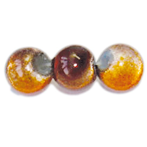 Glasperlen Miracle Beads Perlen 6mm & 8mm in 14 Farben (6mm / 200 Stück, orange-braun) von Farbenspiel Schmuckzubehör