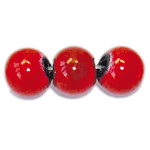 Glasperlen Miracle Beads Perlen 6mm & 8mm in 14 Farben (6mm / 200 Stück, rot) von Farbenspiel Schmuckzubehör