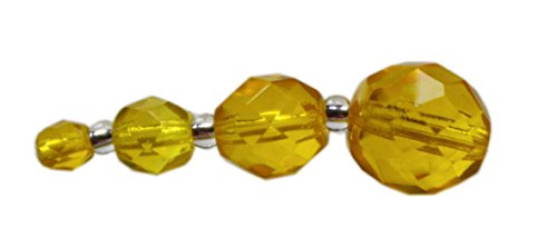 Glasschliffperlen 10mm - 25 Stück - ca. 40 Farben Glasperlen zur Auswahl (sonnengelb) von Farbenspiel Schmuckzubehör