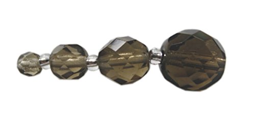 Glasschliffperlen 10mm - 25 Stück - ca. 40 Farben zur Auswahl (grau) von Farbenspiel Schmuckzubehör