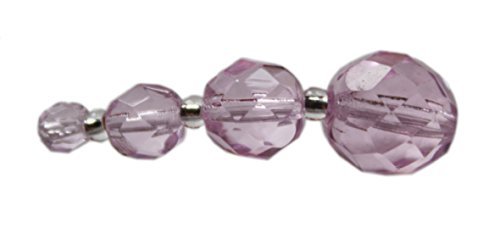 Glasschliffperlen 4mm - 50 Stück - ca. 50 Farben zur Auswahl (rosa) von Farbenspiel Schmuckzubehör