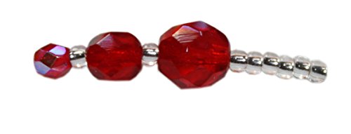 Glasschliffperlen 4mm - 50 Stück - ca. 50 Farben zur Auswahl (rubin AB) von Farbenspiel Schmuckzubehör