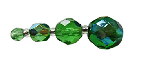 Glasschliffperlen 6mm - 50 Stück - ca. 50 Farben zur Auswahl (grün AB) von Farbenspiel Schmuckzubehör