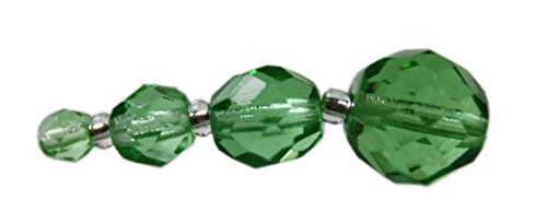 Glasschliffperlen 6mm - 50 Stück - ca. 50 Farben zur Auswahl (hellgrün) von Farbenspiel Schmuckzubehör
