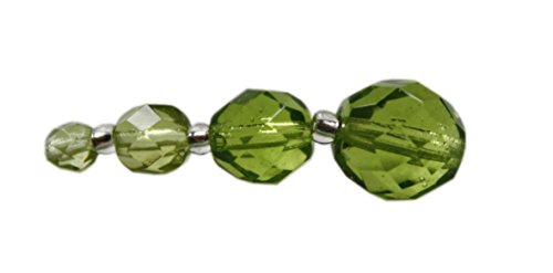 Glasschliffperlen 6mm - 50 Stück - ca. 50 Farben zur Auswahl (olivgrün) von Farbenspiel Schmuckzubehör