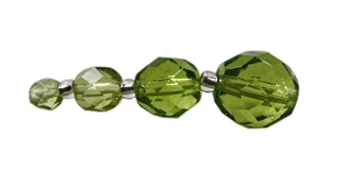 Glasschliffperlen 6mm - 50 Stück - ca. 50 Farben zur Auswahl (olivgrün) von Farbenspiel Schmuckzubehör