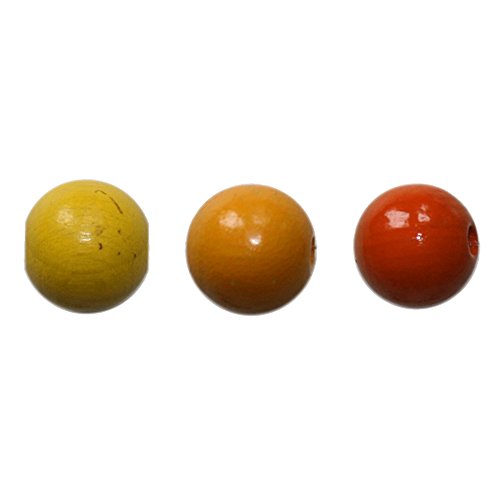 Holzperlen Mischungen 8mm - 85 Stück - 8 Mischungen zur Auswahl - schweiss- und speichelfest - Made in Germany (gelb orange Mix) von Farbenspiel Schmuckzubehör