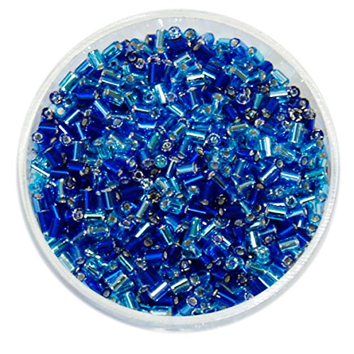 Rocailles Stifte 2.0mm • Glasperlen Mischungen 15 Gramm - 2.0 mm - 6 Farben zur Auswahl (blau Mix) von Farbenspiel Schmuckzubehör