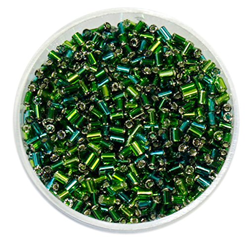 Rocailles Stifte 2.0mm • Glasperlen Mischungen 15 Gramm - 2.0 mm - 6 Farben zur Auswahl (grün Mix) von Farbenspiel Schmuckzubehör