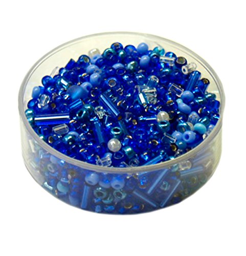 Rocailles • Glasperlen Mischungen 17 Gramm - 2-6mm - 20 Farben zur Auswahl (mittelblau) von Farbenspiel Schmuckzubehör