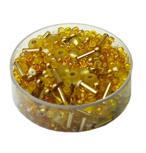 Rocailles • Glasperlen Mischungen 17 Gramm - 2-6mm - 20 Farben zur Auswahl (beige) von Farbenspiel Schmuckzubehör