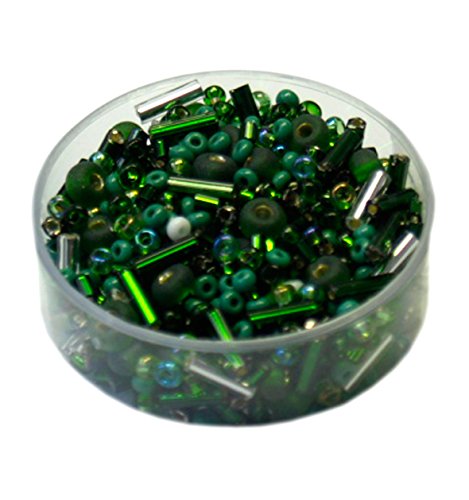 Rocailles • Glasperlen Mischungen 17 Gramm - 2-6mm - 20 Farben zur Auswahl (dunkelgrün) von Farbenspiel Schmuckzubehör
