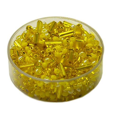 Rocailles • Glasperlen Mischungen 17 Gramm - 2-6mm - 20 Farben zur Auswahl (gelb) von Farbenspiel Schmuckzubehör