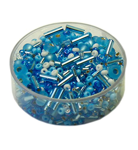 Rocailles • Glasperlen Mischungen 17 Gramm - 2-6mm - 20 Farben zur Auswahl (hellblau) von Farbenspiel Schmuckzubehör