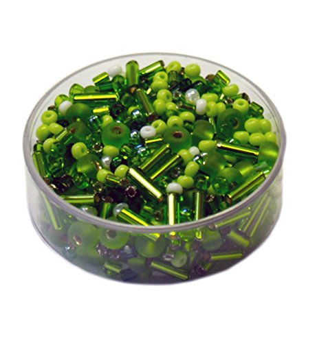 Rocailles • Glasperlen Mischungen 17 Gramm - 2-6mm - 20 Farben zur Auswahl (hellgrün) von Farbenspiel Schmuckzubehör