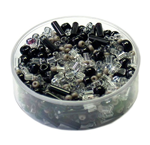 Rocailles • Glasperlen Mischungen 17 Gramm - 2-6mm - 20 Farben zur Auswahl (schwarz) von Farbenspiel Schmuckzubehör