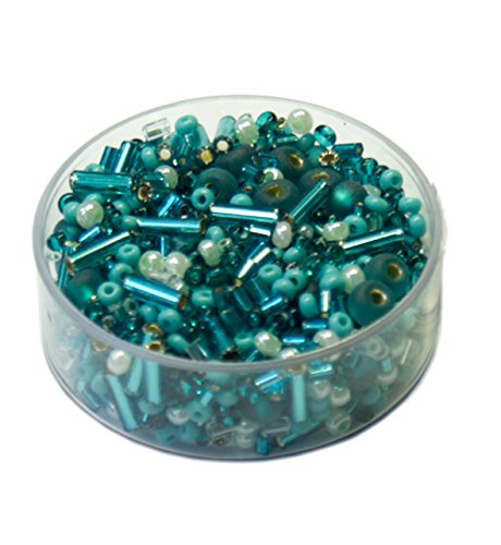 Rocailles • Glasperlen Mischungen 17 Gramm - 2-6mm - 20 Farben zur Auswahl (türkis) von Farbenspiel Schmuckzubehör