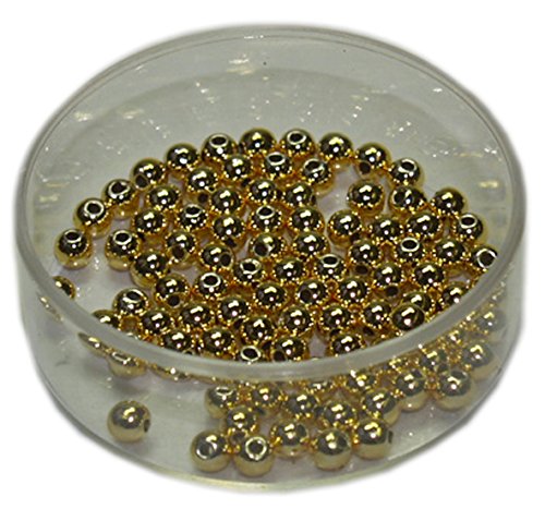 Wachsperlen 2mm Goldperlen - Silberperlen • Bastelperlen • 120 Stück (Goldperle) von Farbenspiel Schmuckzubehör