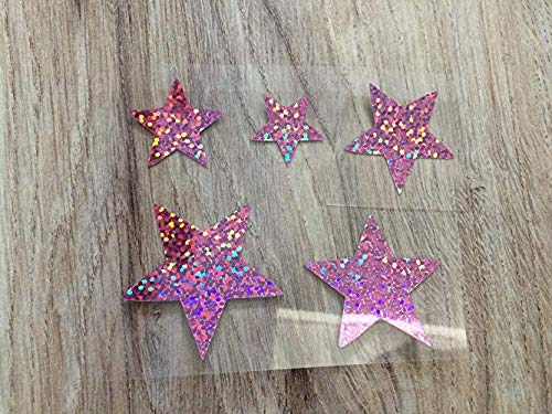 Farbwuselei Glitzer Bügelbild 5 Sterne 4 cm bis 2 cm Glitzer rosa Glitzerrosa Farbwuselei Glitzer Bügelbild 5 Sterne 4 cm bis 2 cm Glitzer rosa Glitzerrosa von Farbwuselei