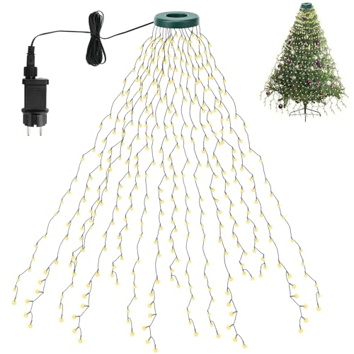 Farerkass Lichterkette Weihnachtsbaum, Christbaumbeleuchtung mit Ring, 400 LEDs Lichterkette Weihnachtsbaum mit 16 Tränge, 3 m Weihnachtsbaum Lichterkette, für Partys Weihnachten Deko Garten(Warmweiß) Farerkass Lichterkette Weihnachtsbaum, Christbaumbeleuchtung mit Ring, 400 LEDs Lichterkette Weihnachtsbaum mit 16 Tränge, 3 m Weihnachtsbaum Lichterkette, für Partys Weihnachten Deko Garten(Warmweiß) von Farerkass