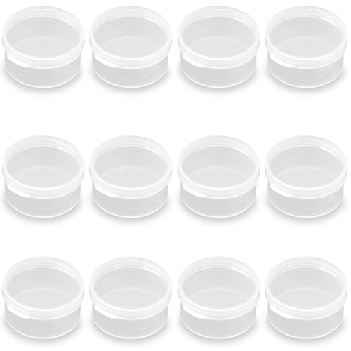 Farmer Mani Runde Vorratsdosen aus transparentem Kunststoff (19 ml), runde Perlen-Aufbewahrungsbehälter für Perlenbehälter, kleine Kunststoffbox, Mini-Behälter, 24 Stück von Farmer Mani