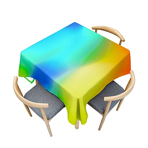 Fasbuy Tischdecke Abwaschbar Quadratisch, Farbverlauf Tischdecke Lotuseffekt Schmutzabweisend Tisch Decken Tischtuch Tischwäsche Modern Mitteldecke für Küche, 4 Klammer (Farbverlauf,80x80cm) von Fasbuy