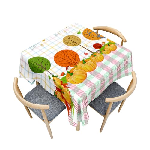 Fasbuy Tischdecke Quadratisch Abwaschbar, Erntedankfest Tischdecke Lotuseffekt Schmutzabweisend Tisch Decken Tischtuch für Küche Garten Wohnzimmer, 4 Klammer (Gingham,85x85cm) von Fasbuy