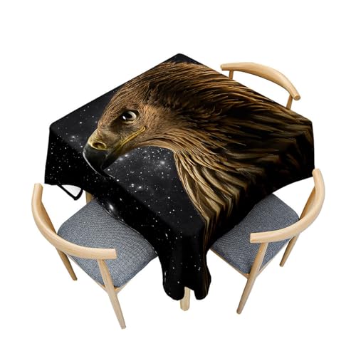 Fasbuy Tischdecke Quadratisch Abwaschbar,3D Adler Muster Tischdecke Lotuseffekt Schmutzabweisend Tisch Decken Tischtuch für Küche Geburtstag Garten Esszimmer, 4 Klammer (Sternenhimmel,80x80cm) von Fasbuy