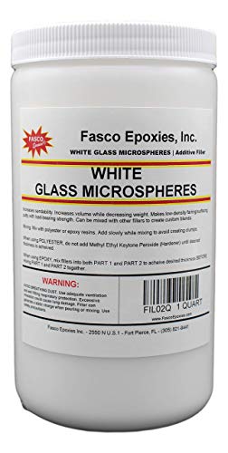 Weiße Glas-Mikrokugeln – Füllstoff für Epoxid- und Polyesterharz – Quart Tub Weiße Glas-Mikrokugeln – Füllstoff für Epoxid- und Polyesterharz – Quart Tub von Fasco Epoxies
