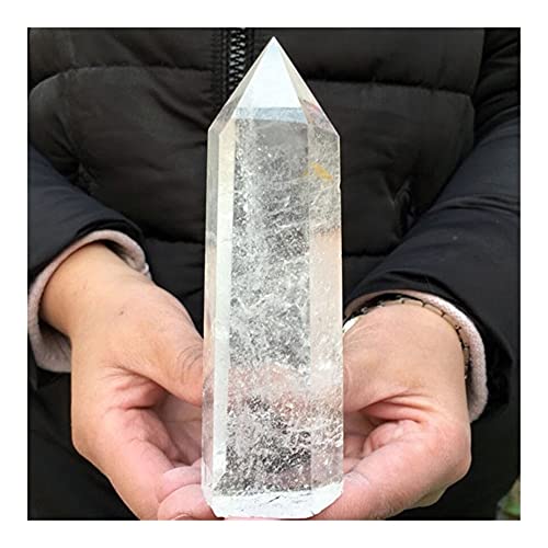 Fashiok dekorative Edelsteine 700g großer natürlicher weißer Quarz Obelisk-Kristallheilungspunkt-Turm natürlicher Kristall von Fashiok