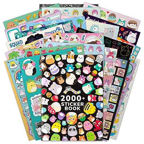 Fashion Angels Squishmallows Sticker-Buch – enthält 2000+ Squishmallows Aufkleber und 10 Sticker-Sammlerseiten – Join The Squish Squad – Zubehör für Notizbücher, Tagebücher und mehr – ab 6 Jahren von Fashion Angels