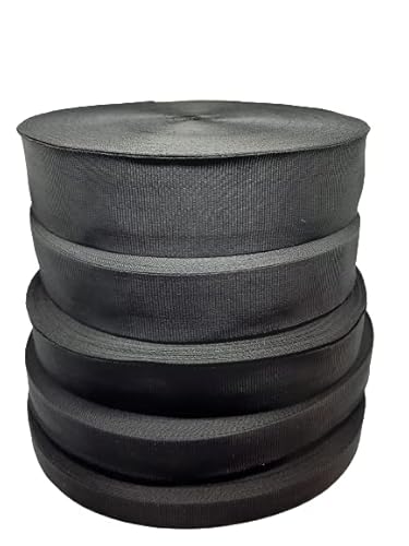 (ab 0,73€/Meter) Ripsband Uni Dekoband Bänder Borte Webband Polyester Schwarz Meterware (20mm x 5 Meter ( B x L )) von Fashion-Sonderposten