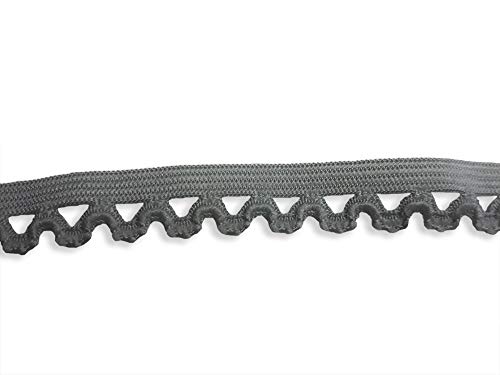 Fashion-Sonderposten (ab 1,35€/M) Wäschegummi Borte elastisch Gummiband Gummi Spitze 16mm in Grau, 5 M von Fashion-Sonderposten