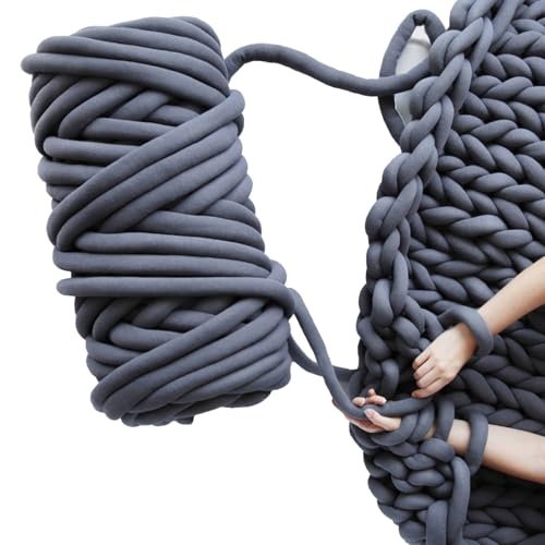 Fashionapple weiches Kerngarn - Wolle Super Chunky Garn Sperriges Vorgarn für Armstricken, Häkeln Filzen, Teppiche Decke und Kunsthandwerk (Dunkelgrau) von Fashionapple