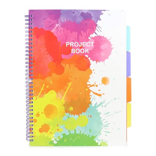 Fashion Stationery A4-Notizblock, Spiralbindung, große Projekt-Notizbücher zum Schreiben von Notizen in der Schule, Bürobedarf, 100 g/m², liniertes Papier, 160 Seiten (mehrfarbig) von Fashionstationery.com
