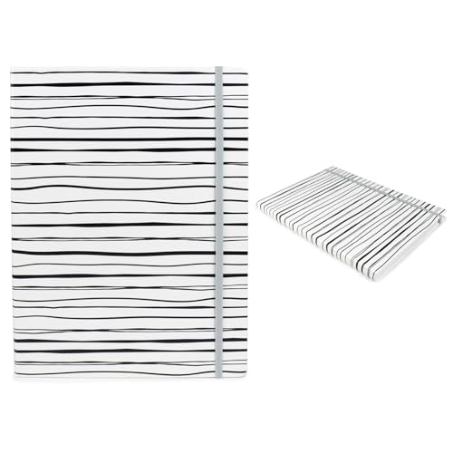 Fashion Stationery B5 Notizblock, liniert, Hardcover, Tagebuch, Notizblock für Notizen im Büro, Schule, Mädchen, Frauen oder Studenten, Lernnotizblöcke (B&W) von Fashionstationery.com