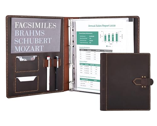 Leder-Portfolio-Mappe, handgefertigtes Leder-Padfolio für Herren (D.Brown) von Fasjosma