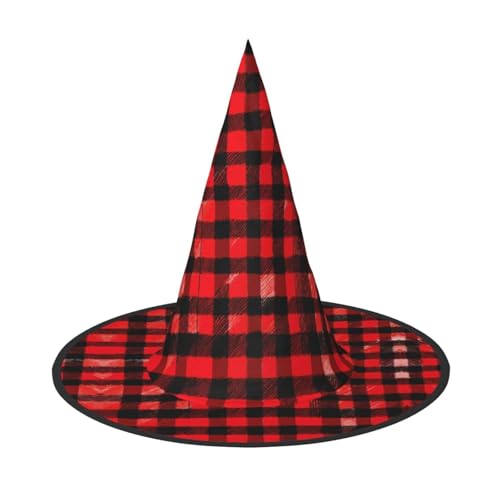 Fasmm Halloween-Hut, kariert, roter und schwarzer Druck, Halloween-Dekorationen, Karnevalszubehör, Dekoration für Gartenpartys im Freien Fasmm Halloween-Hut, kariert, roter und schwarzer Druck, Halloween-Dekorationen, Karnevalszubehör, Dekoration für Gartenpartys im Freien von Fasmm