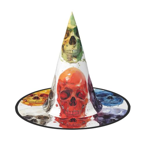 Fasmm Halloween-Hut mit farbigen Totenköpfen, Halloween-Dekorationen, Karnevalszubehör, Dekoration für Gartenpartys im Freien Fasmm Halloween-Hut mit farbigen Totenköpfen, Halloween-Dekorationen, Karnevalszubehör, Dekoration für Gartenpartys im Freien von Fasmm
