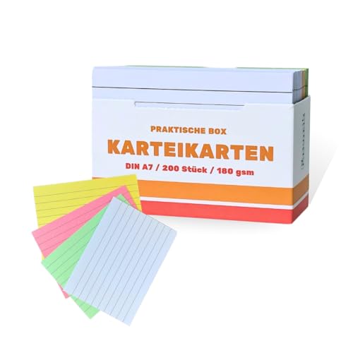 Karteikarten in praktischer box (A7) von Fasonak