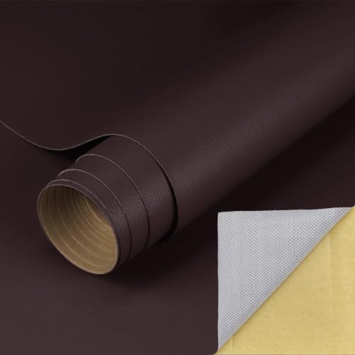 Kunstleder Selbstklebend 43x300cm,Leder Reparatur Set Besteht aus Stark Klebendem Material,Hat Eine Starke Haftung,Kunstleder Reparaturset für Möbel,Sofas, Autositze, Taschen (Dunkelbraun, 43x300cm) Kunstleder Selbstklebend 43x300cm,Leder Reparatur Set Besteht aus Stark Klebendem Material,Hat Eine Starke Haftung,Kunstleder Reparaturset für Möbel,Sofas, Autositze, Taschen (Dunkelbraun, 43x300cm) von Fasood