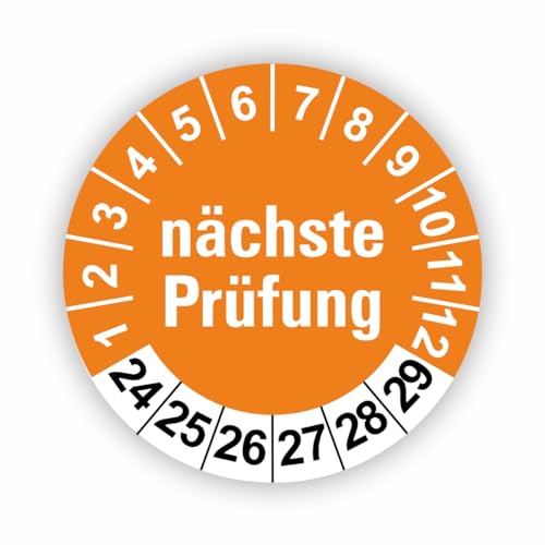 Fassbender-Druck PRÜFPLAKETTEN - Hochwertige Prüfetiketten FD-3 NÄCHSTE WARTUNG Ø 30mm - Selbstklebende PVC-Folie - Wartungsetiketten für Prüfung - Prüfplakette für Prüfungsnachweis (1000 Stück) von Fassbender-Druck PRÜFPLAKETTEN