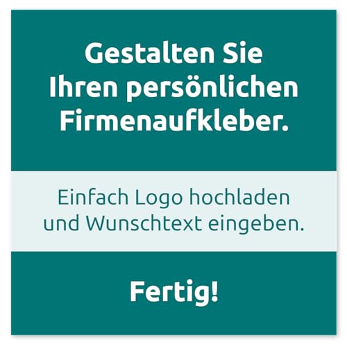 Firmen-Aufkleber mit Logo & Wunschtext selbst gestalten, 48 Stück, PVC-Folie, selbstklebend, wetterfest - Logo-Etiketten mit Firmeneindruck (Quadratisch 10 cm) von Fast-Label