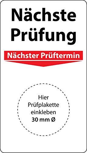 Grundplakette Nächste Prüfung, 100 Stück, 70 x 40 mm, Vinylfolie, selbstklebend, Grundetikett für Prüfplaketten Grundplakette Nächste Prüfung, 100 Stück, 70 x 40 mm, Vinylfolie, selbstklebend, Grundetikett für Prüfplaketten von Fast-Label